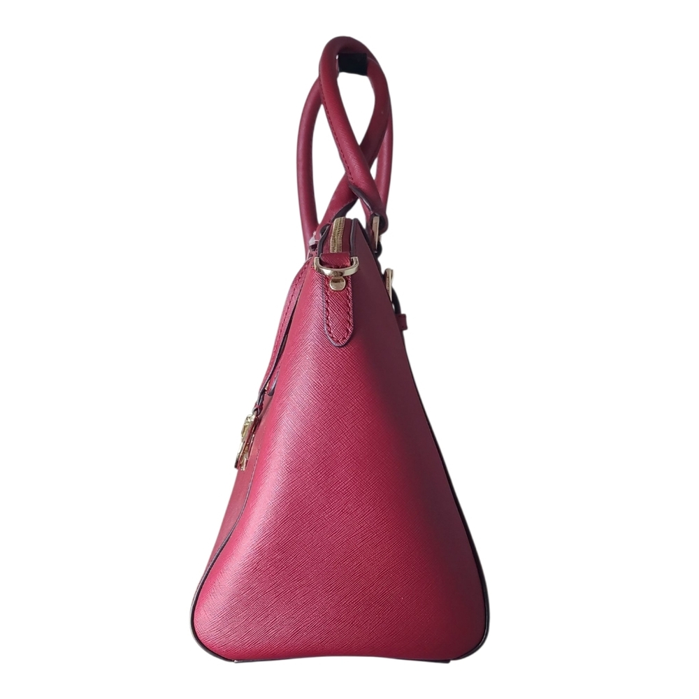 NWT Michael Kors Ciara Top Zip Leather Satchel Scarlet (Red) - Picture 5 of 16